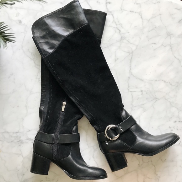 Marc Fisher Shoes - NEW Marc Fisher Editer Black Leather Knee Boots